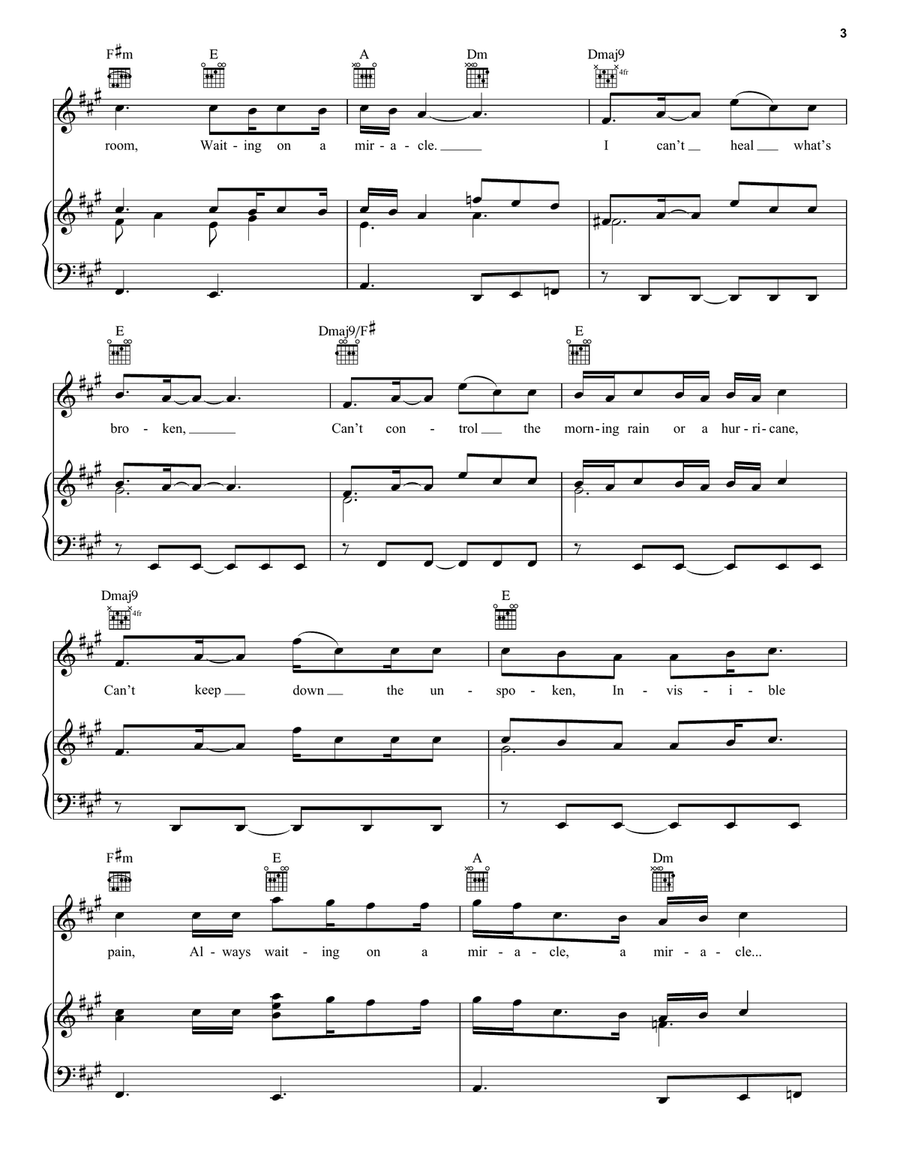 Waiting On A Miracle (from Encanto) - Piano/Vocal/Guitar Piano, Vocal, Guitar scores gallery preview page 3