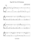 SING WE NOW OF CHRISTMAS elemetary piano solo