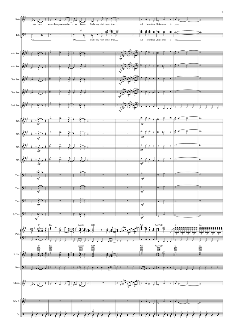 All I Want For Christmas Is You Jazz Ensemble scores gallery preview page 5