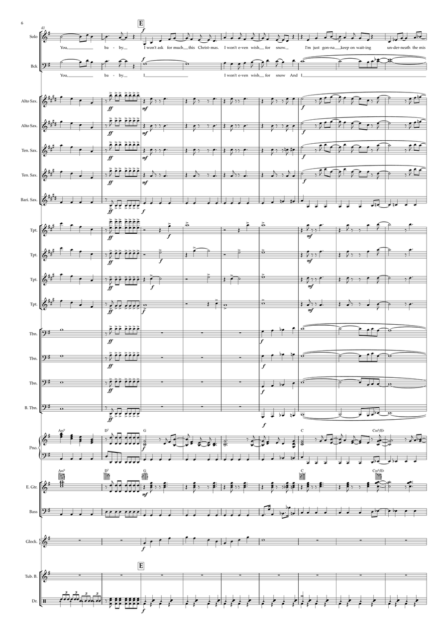 All I Want For Christmas Is You Jazz Ensemble scores gallery preview page 6