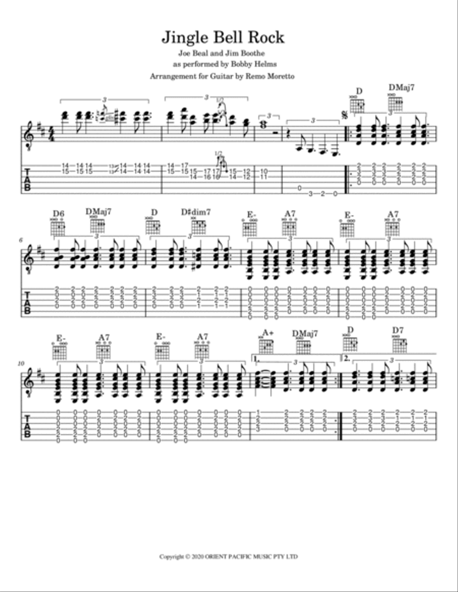 Jingle Bell Rock Guitar Tablature scores gallery preview page 3