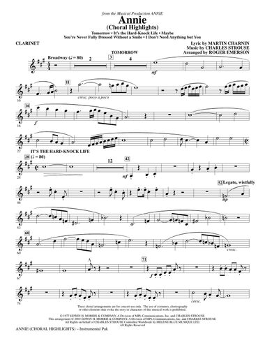 Annie (Choral Highlights) (arr. Roger Emerson) - Clarinet