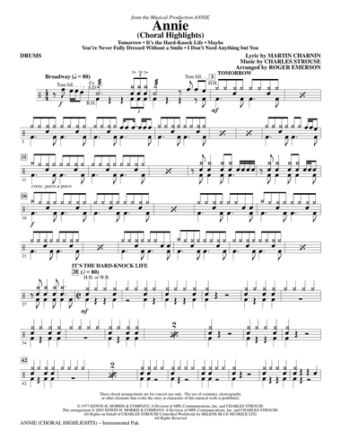Annie (Choral Highlights) (arr. Roger Emerson) - Drums