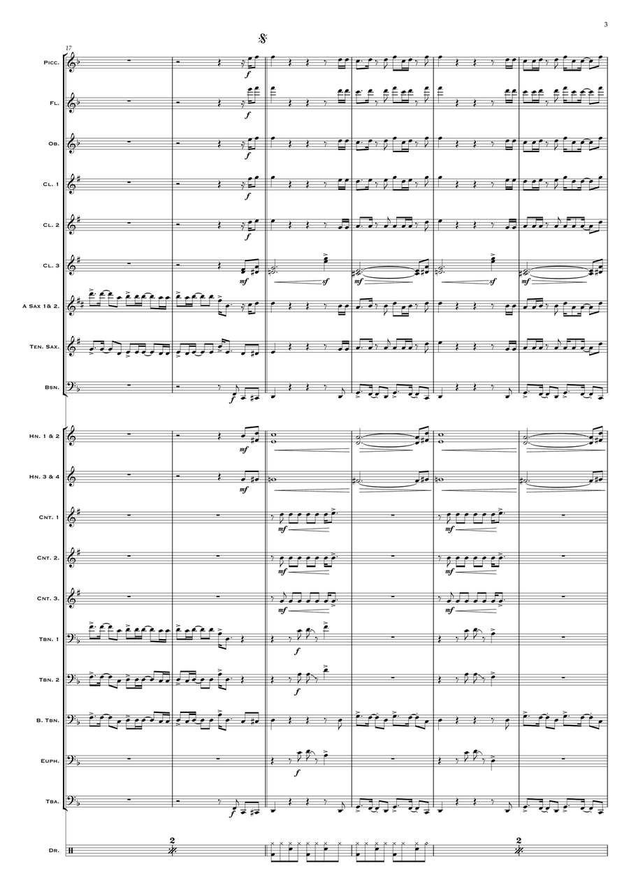 Uptown Funk Marching Band scores gallery preview page 3