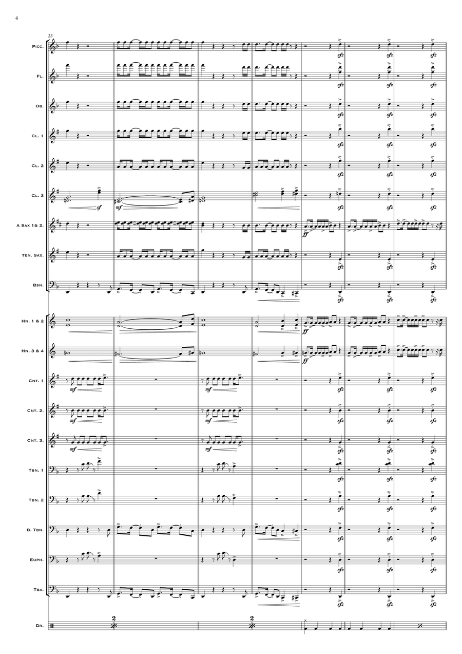 Uptown Funk Marching Band scores gallery preview page 4