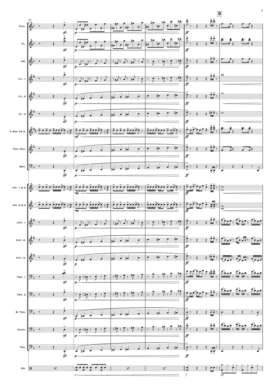 Uptown Funk Marching Band scores gallery preview page 5