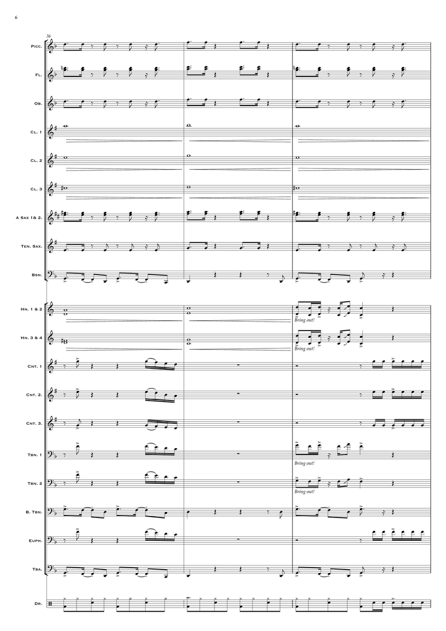 Uptown Funk Marching Band scores gallery preview page 6