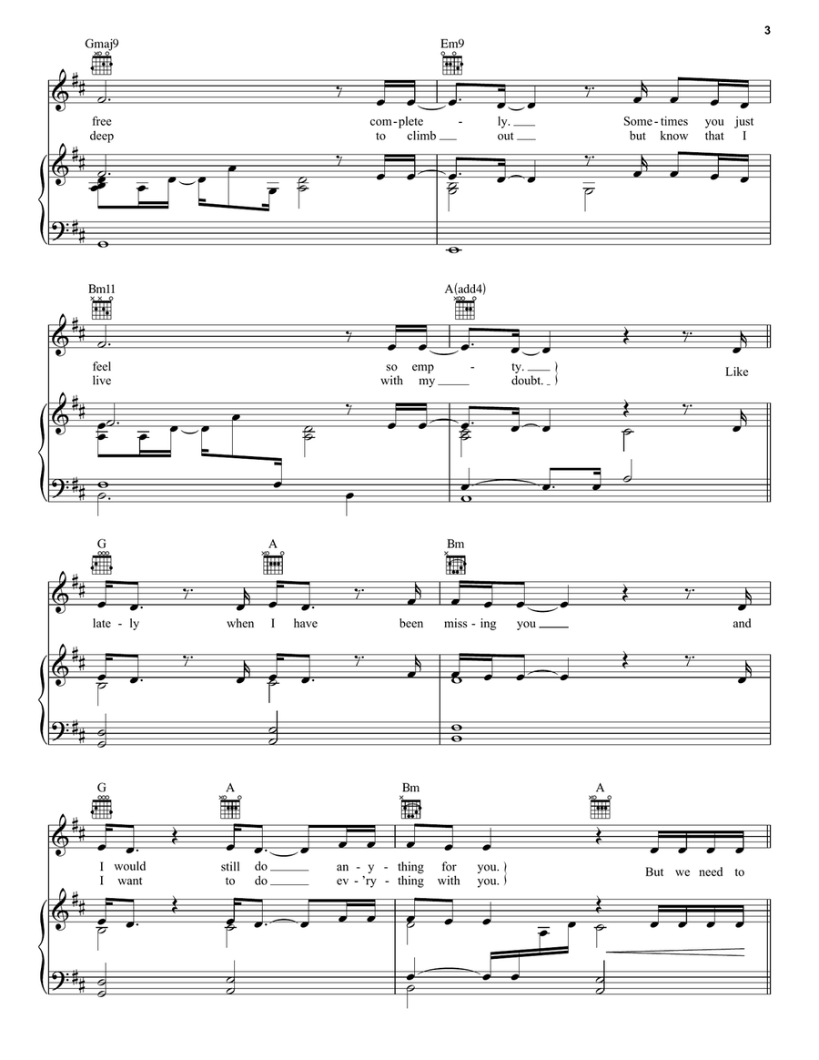 Can't Be Together Can't Be Together Piano, Vocal, Guitar scores gallery preview page 3