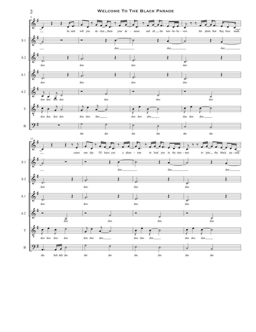 Welcome To The Black Parade 4-Part scores gallery preview page 2
