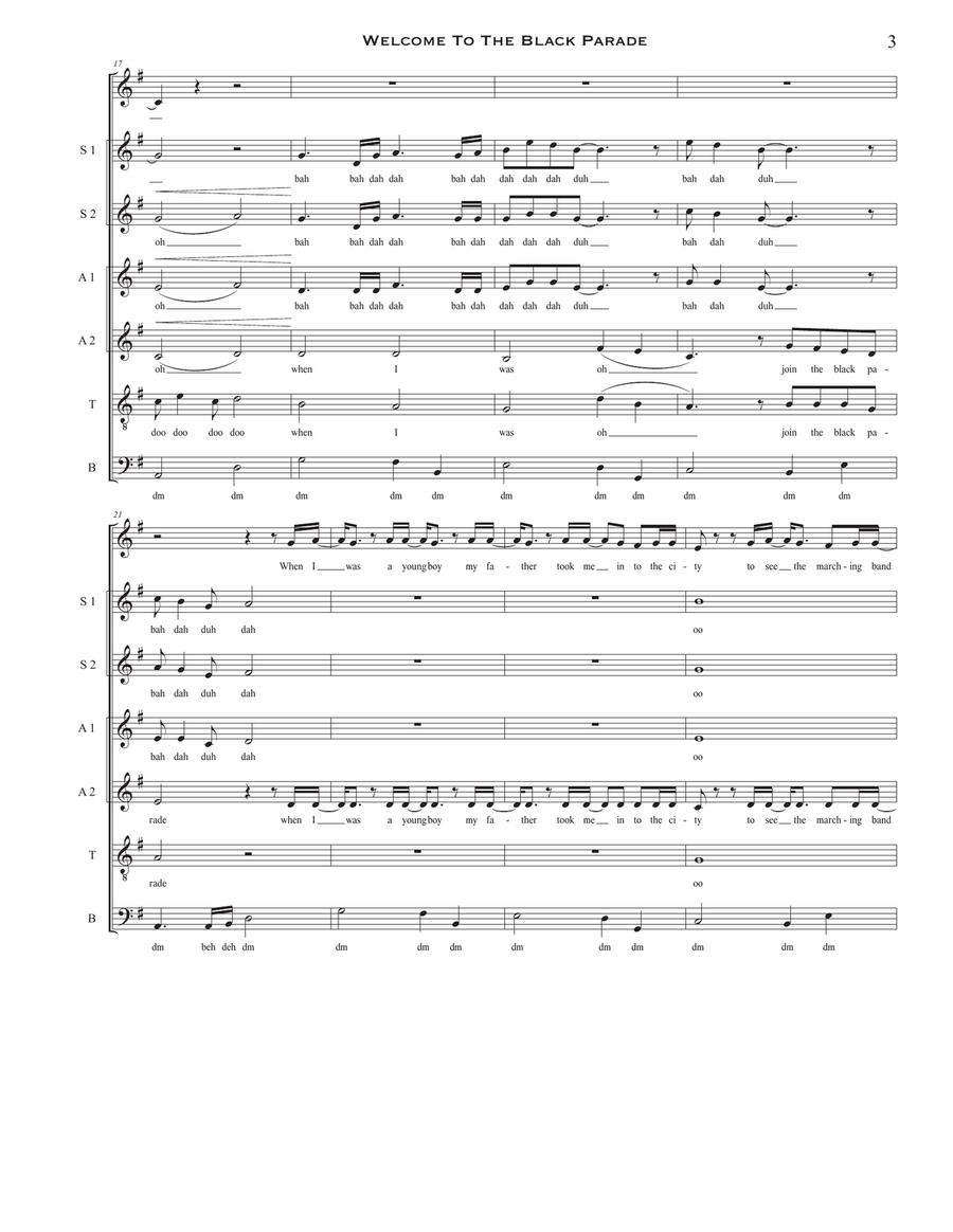 Welcome To The Black Parade 4-Part scores gallery preview page 3