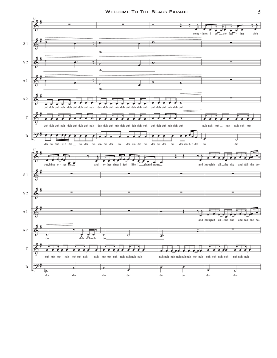 Welcome To The Black Parade 4-Part scores gallery preview page 5