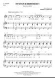 It's Your Birthday (C Major, Solo)
