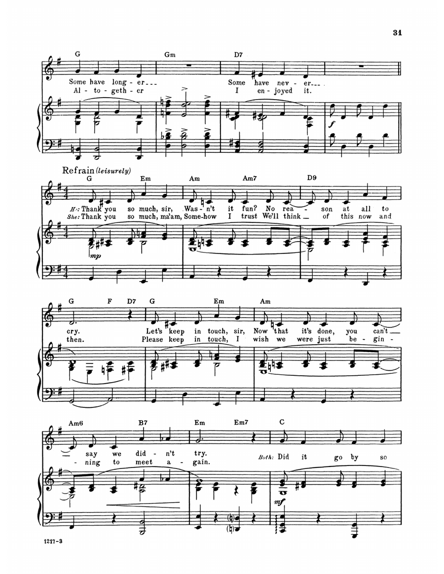 Thank You So Much (from Do I Hear A Waltz?) Piano, Vocal, Guitar scores gallery preview page 2