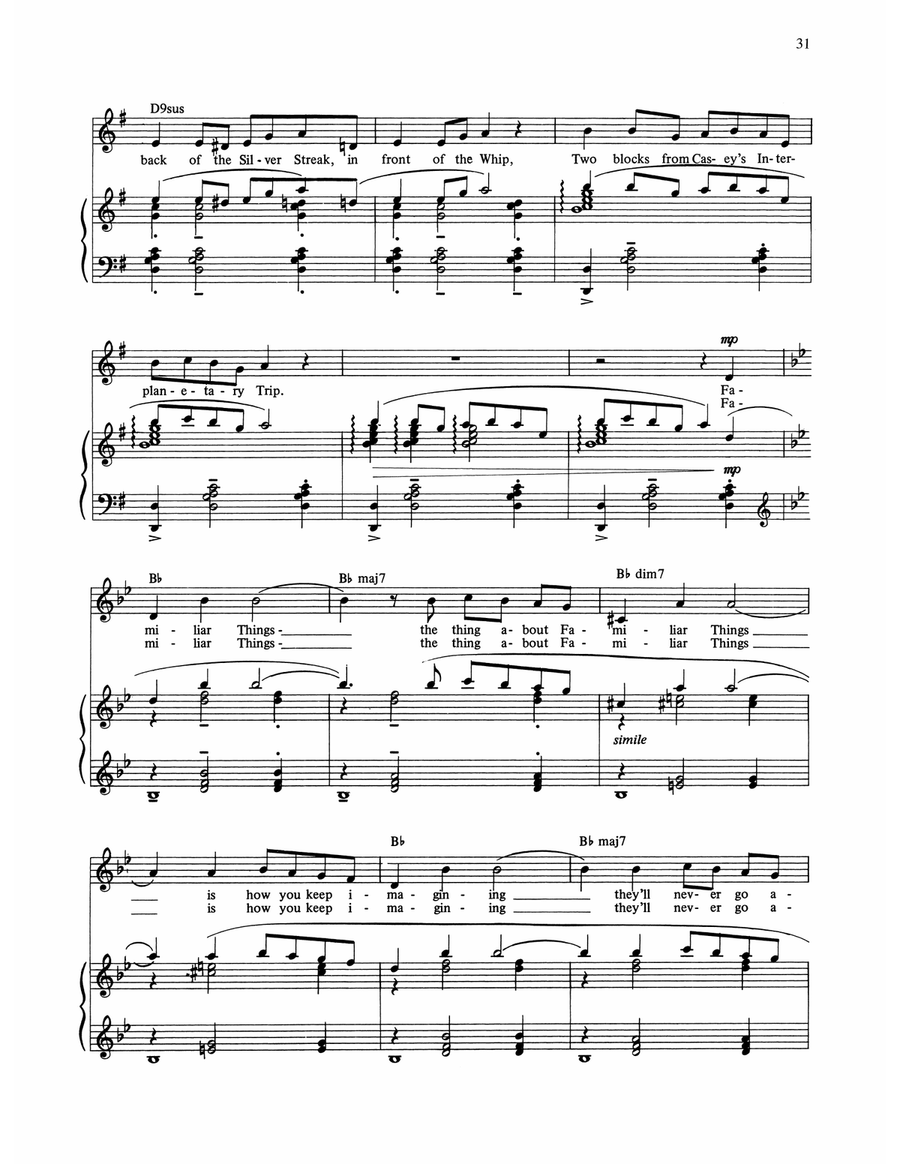 Under The Roller Coaster (from The Rink) Piano, Vocal, Guitar scores gallery preview page 2