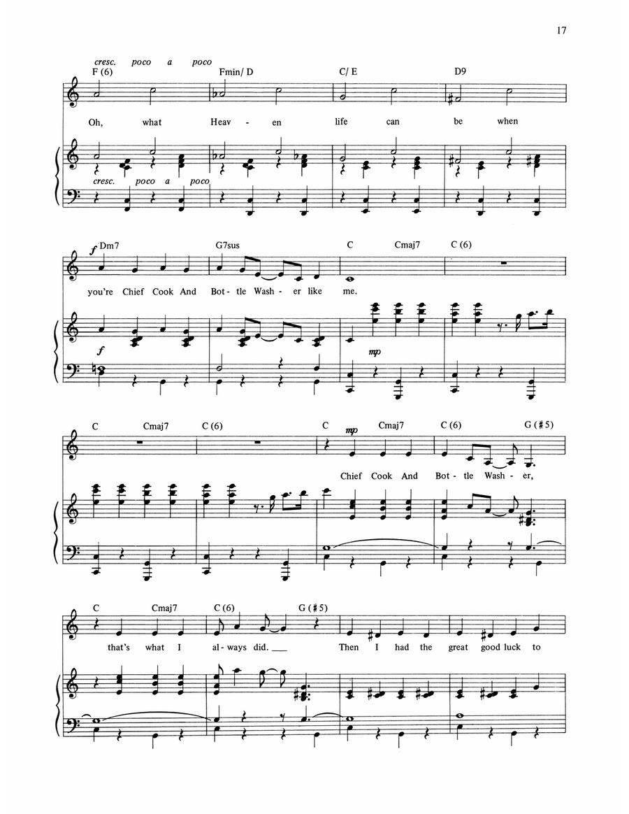 Chief Cook And Bottle Washer (from The Rink) Piano, Vocal, Guitar scores gallery preview page 3