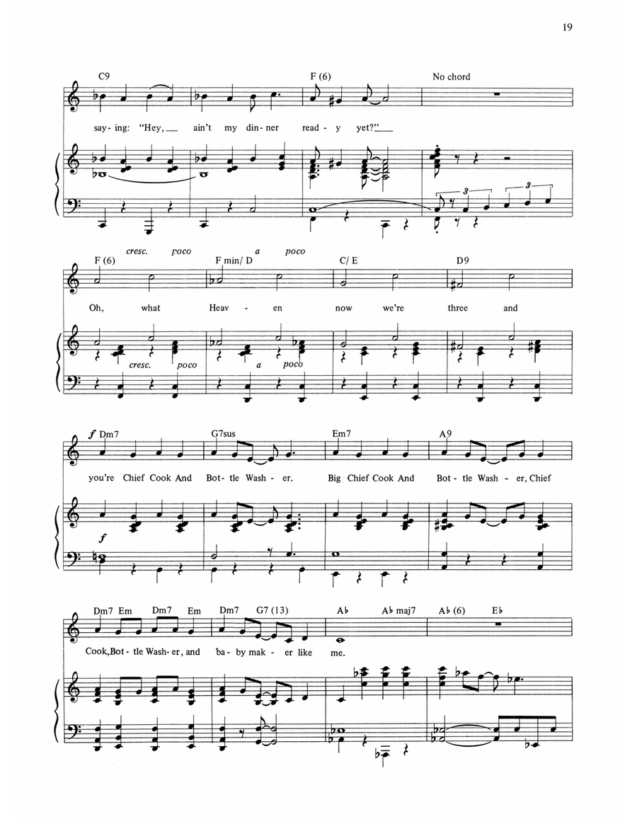 Chief Cook And Bottle Washer (from The Rink) Piano, Vocal, Guitar scores gallery preview page 5