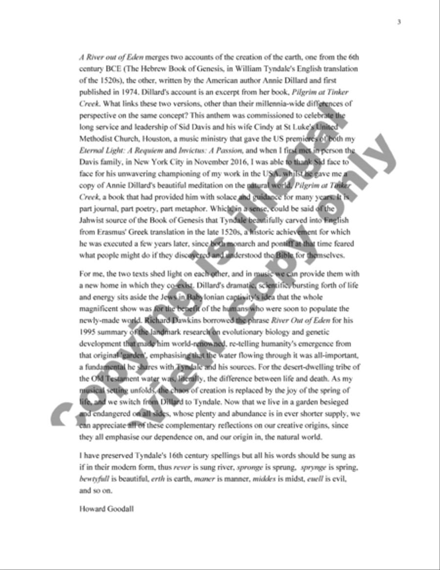 A River out of Eden (Choral Score) 4-Part scores gallery preview page 3