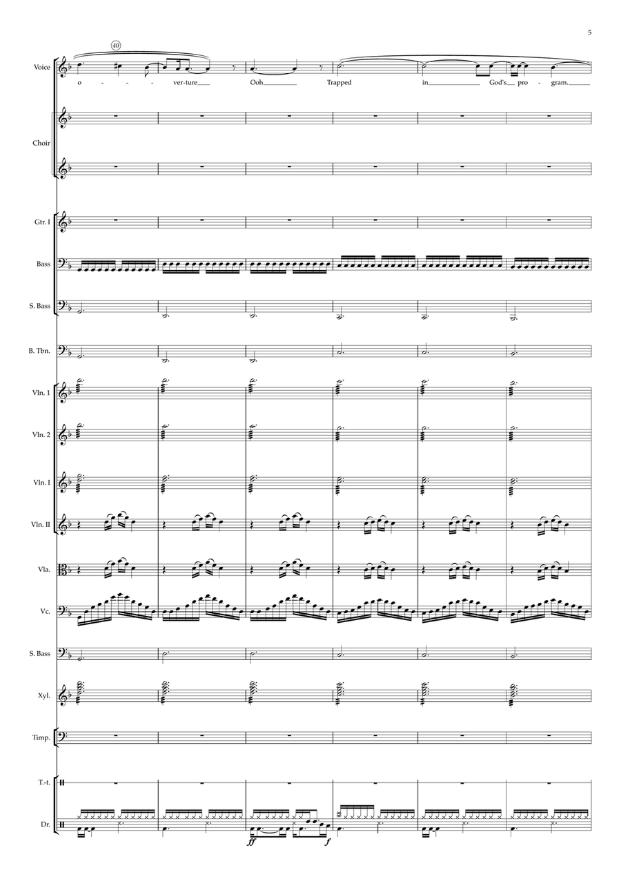 Exogenesis: Symphony Part I (overture) Large Ensemble scores gallery preview page 5