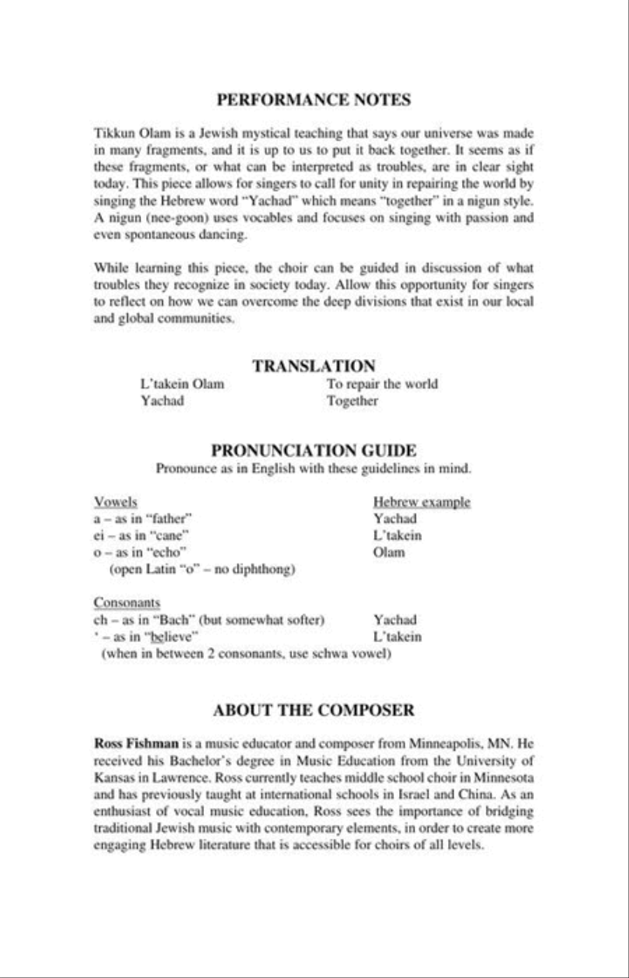 L'takein Olam (To Repair the World) TB scores gallery preview page 3
