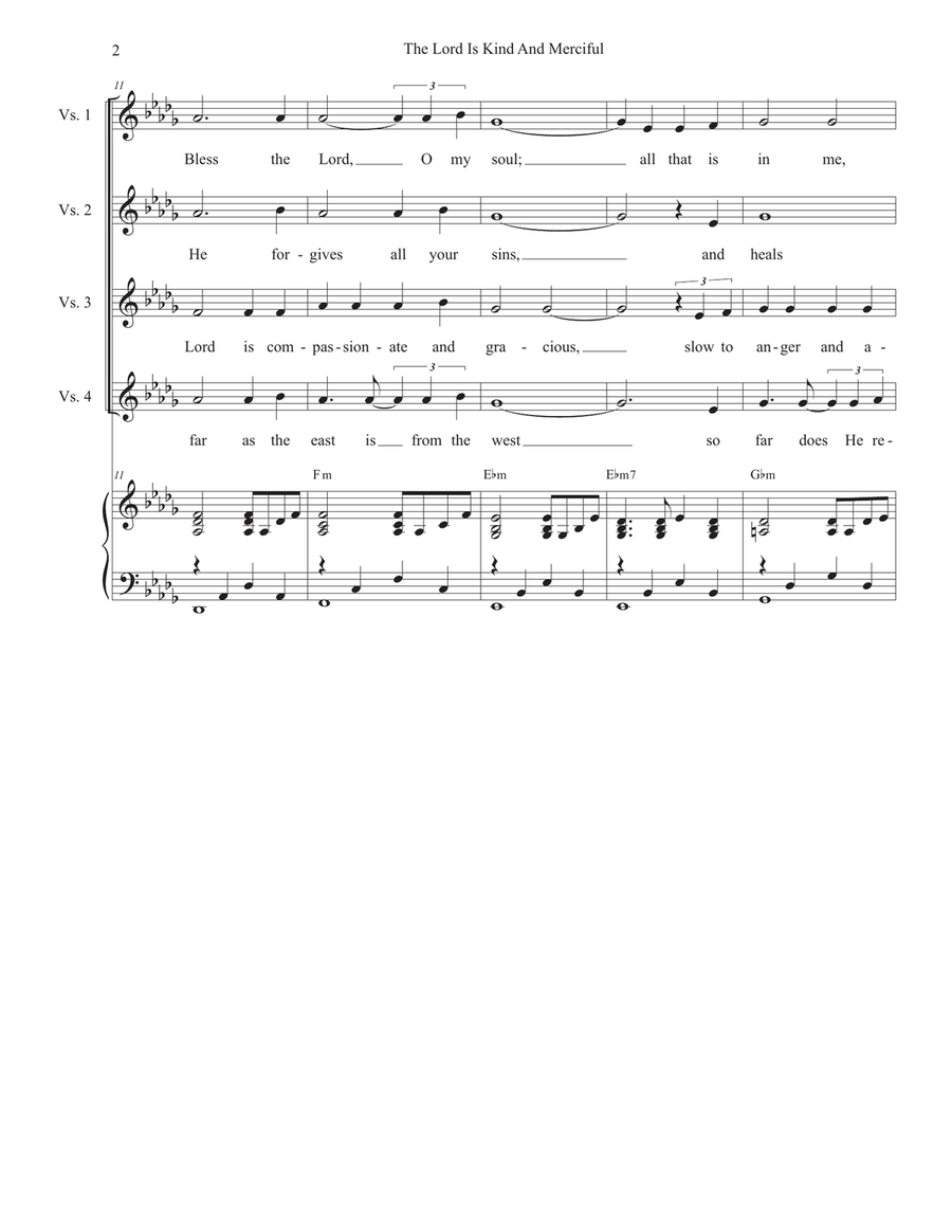 The Lord Is Kind And Merciful (Duet for Tenor and Bass solo) Tenor Voice scores gallery preview page 2