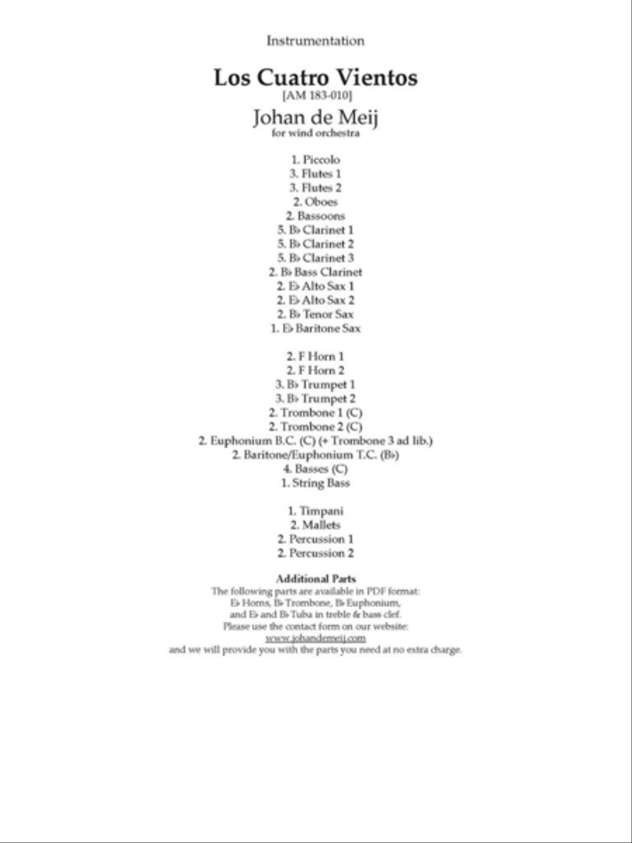 Los Cuatro Vientos by Johan De Meij Concert Band - Sheet Music page 2