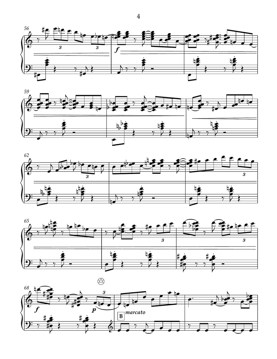 Etude-caprise #1 for free bass button accordion Accordion scores gallery preview page 4