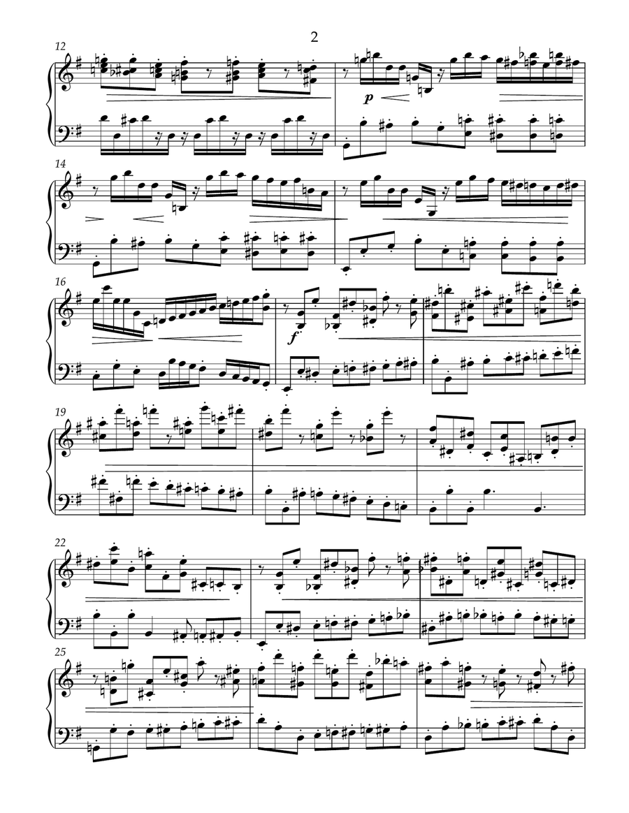 Etude-capris #3 for free bass button accordion Accordion scores gallery preview page 2