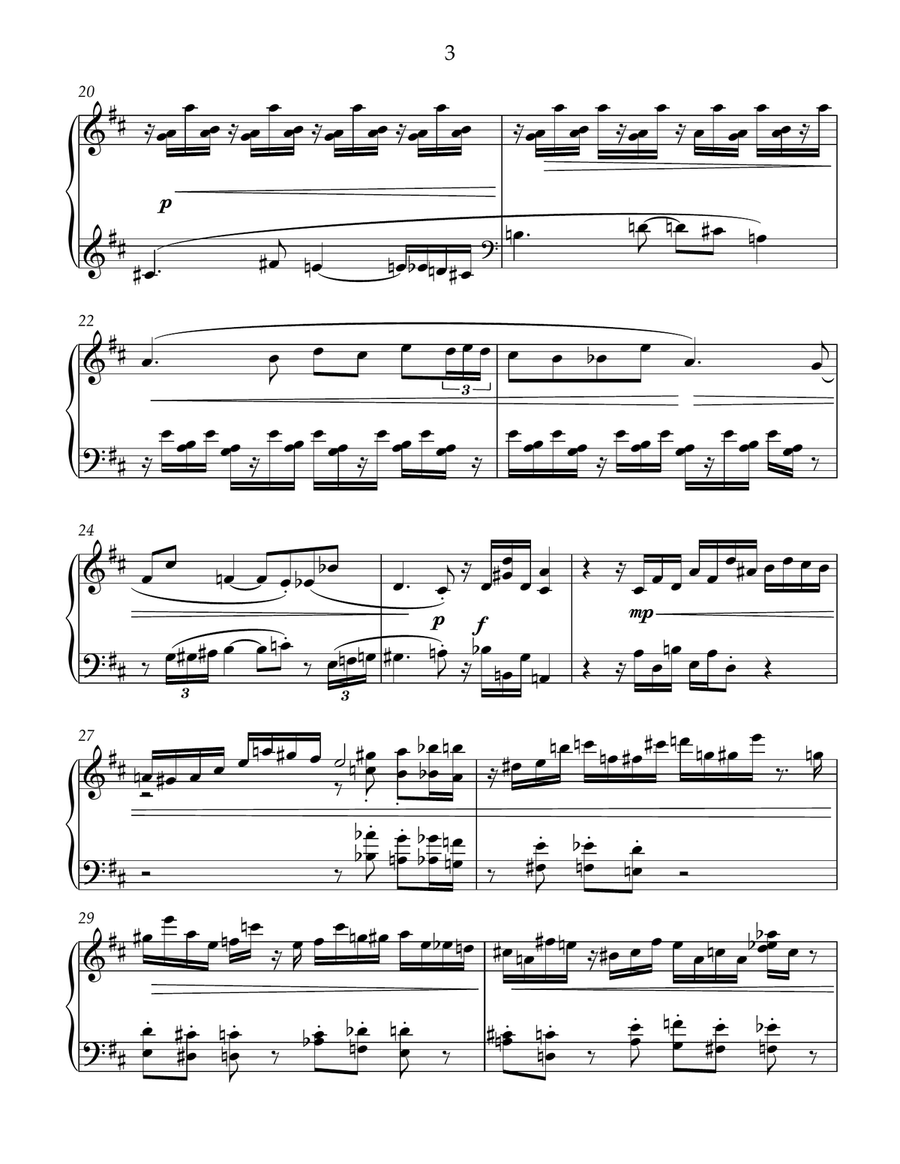Etude-caprise #5 for free bass button accordion Accordion scores gallery preview page 3