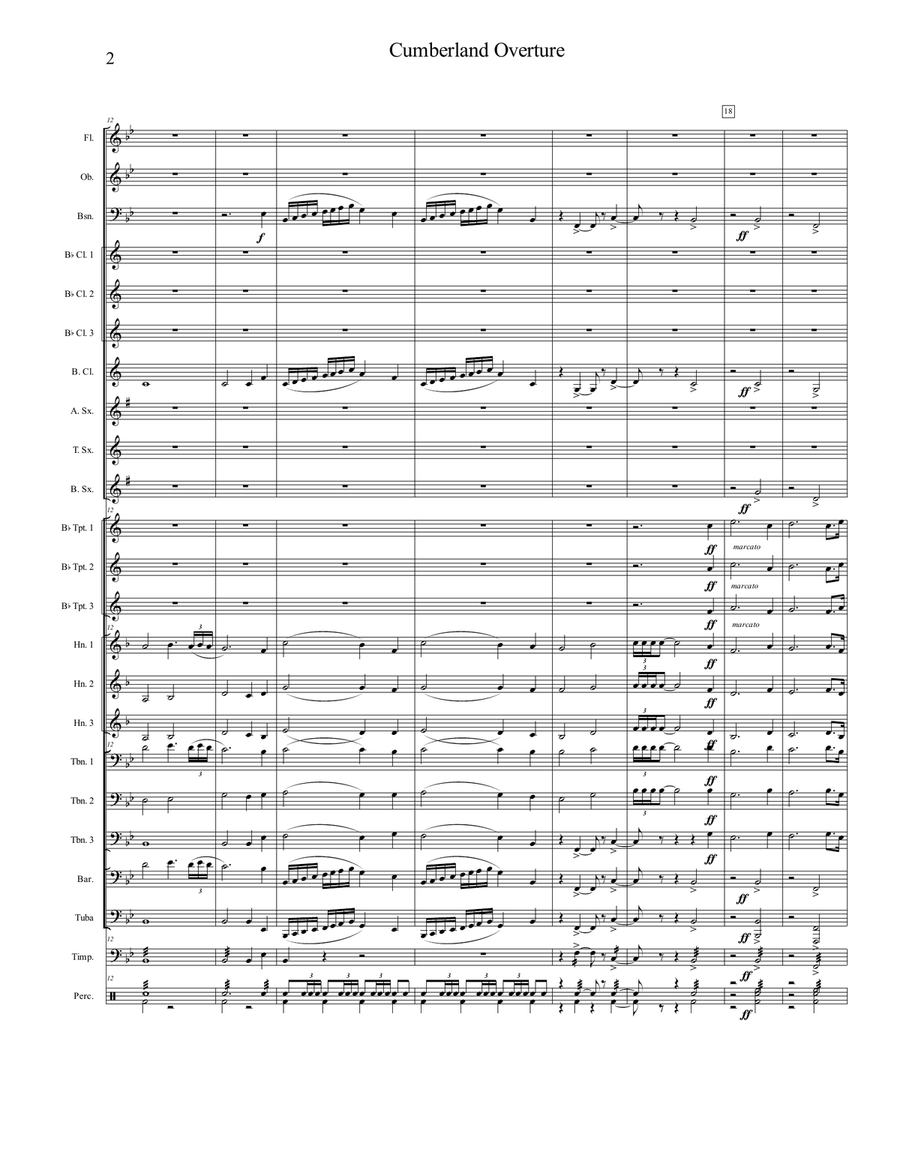 Cumberland Overture Concert Band scores gallery preview page 2
