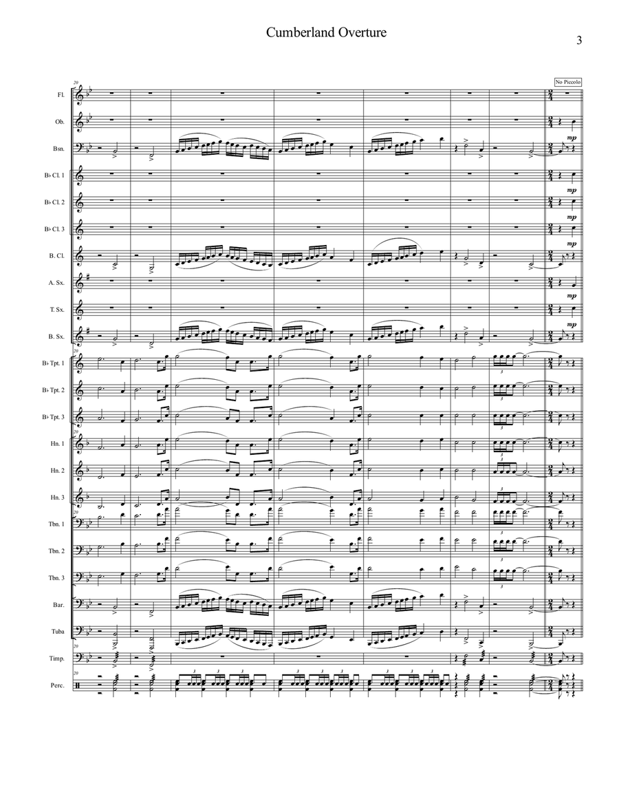 Cumberland Overture Concert Band scores gallery preview page 3