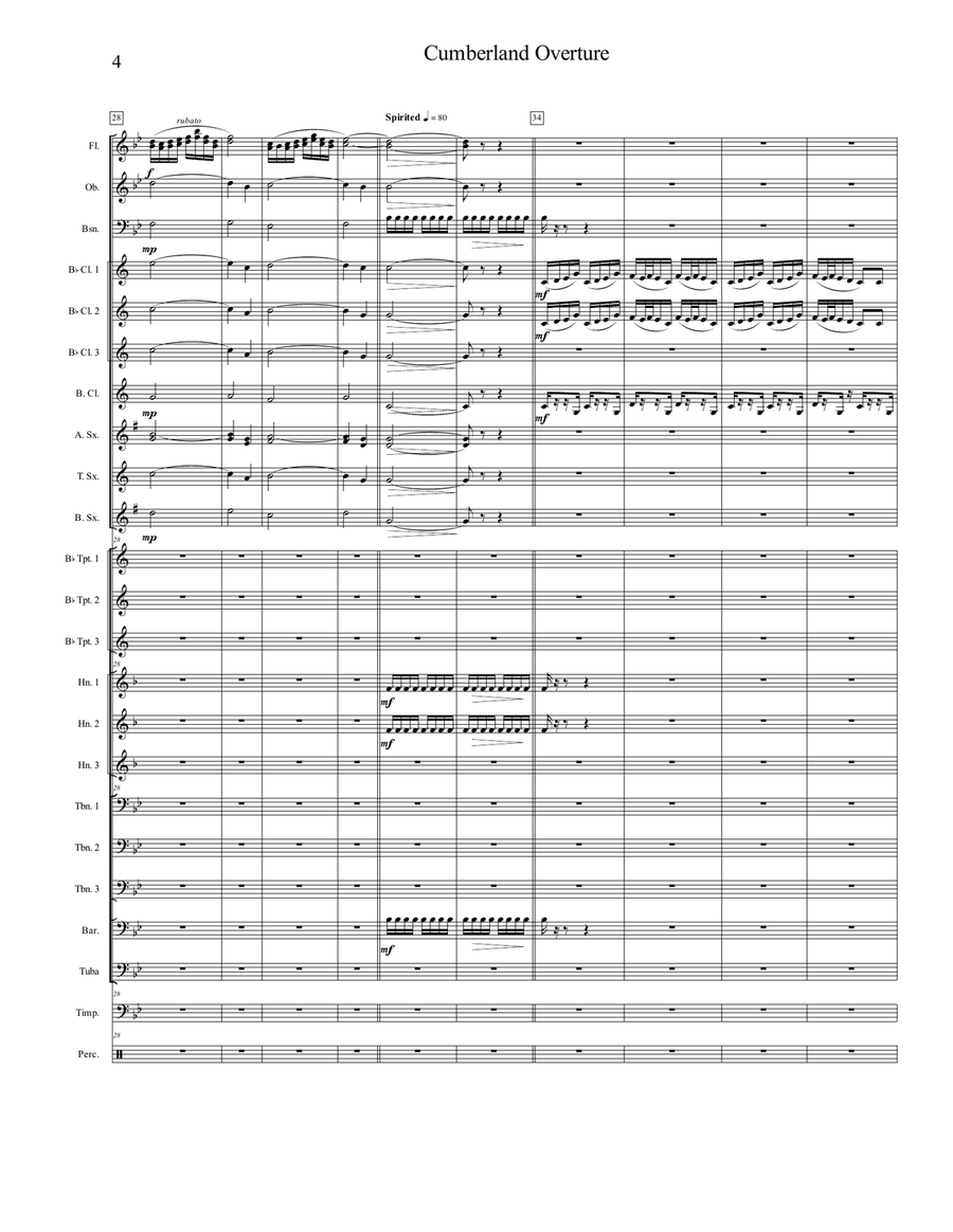 Cumberland Overture Concert Band scores gallery preview page 4