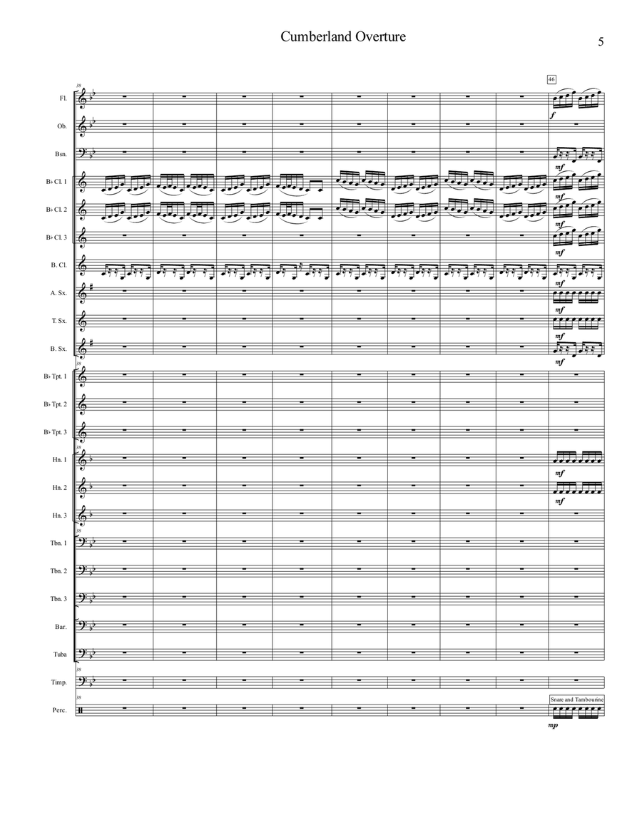 Cumberland Overture Concert Band scores gallery preview page 5