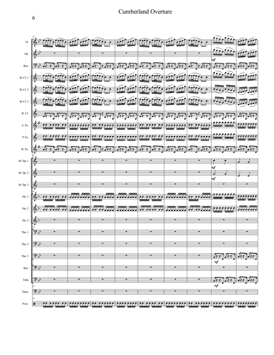 Cumberland Overture Concert Band scores gallery preview page 6