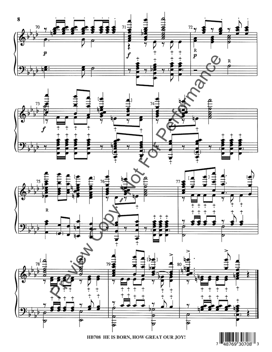 He Is Born, How Great Our Joy! 5-Octaves scores gallery preview page 9