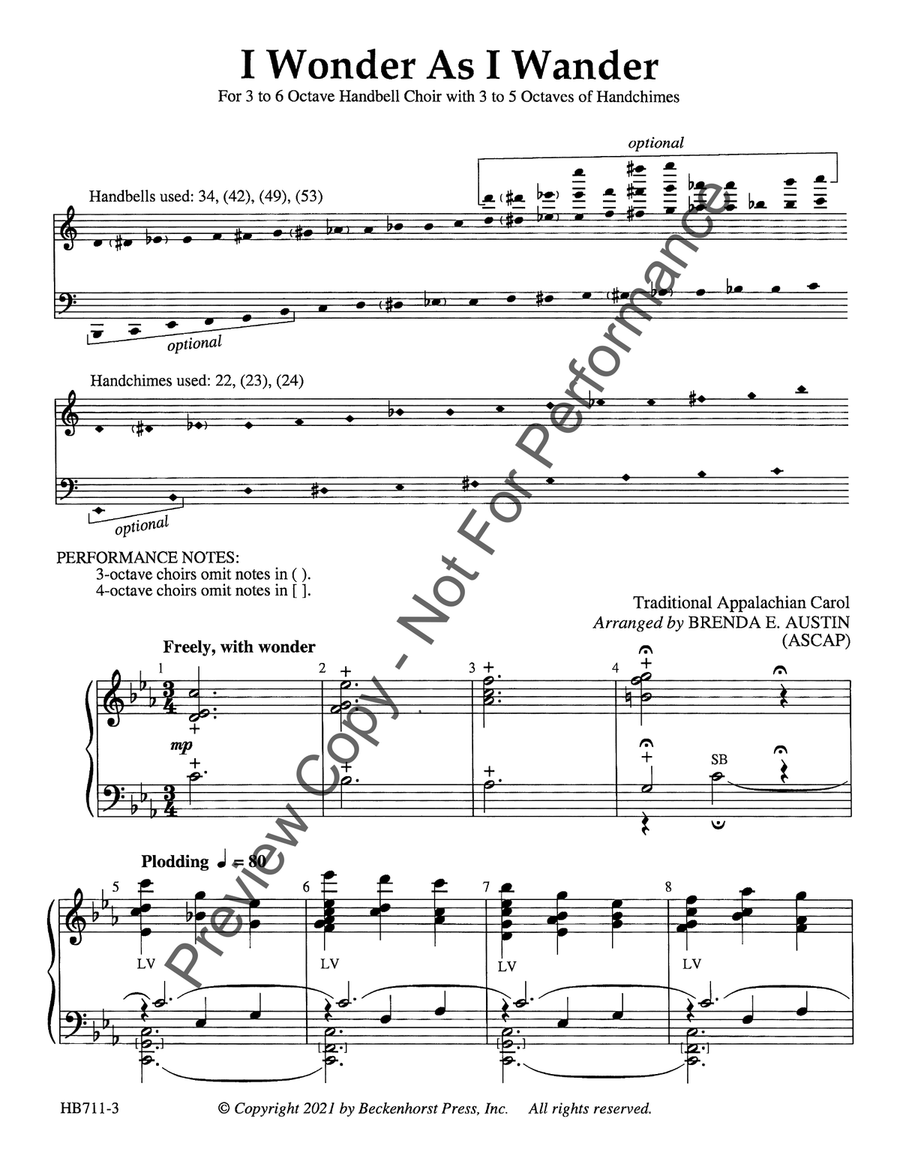 I Wonder As I Wander - Austin 5-Octaves scores gallery preview page 3