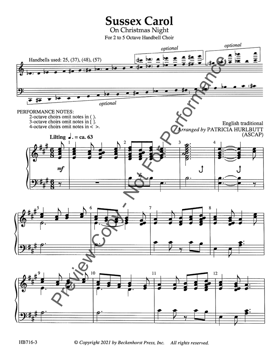 Sussex Carol (On Christmas Night) 5-Octaves scores gallery preview page 3