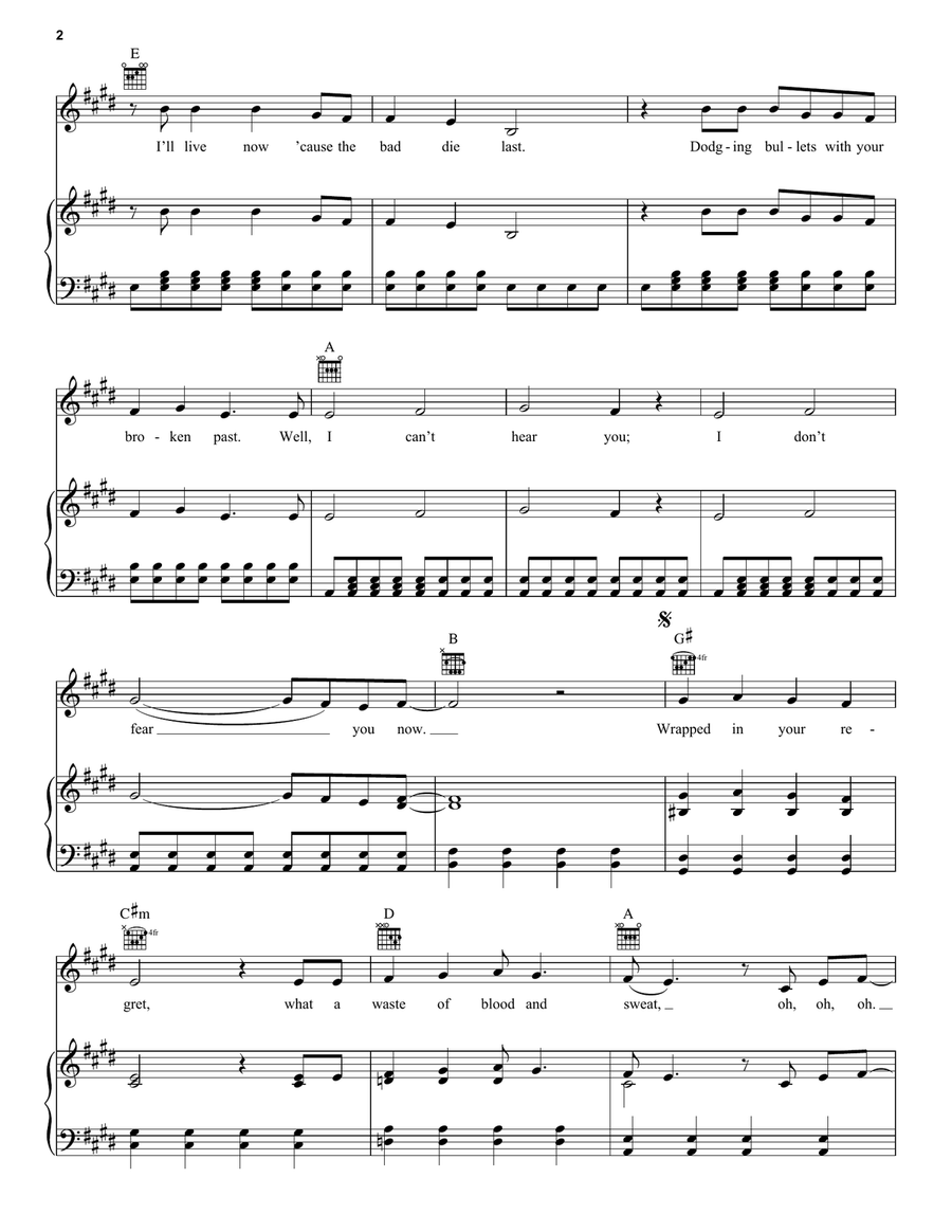 Could Have Been Me (from Sing 2) Piano, Vocal, Guitar scores gallery preview page 2