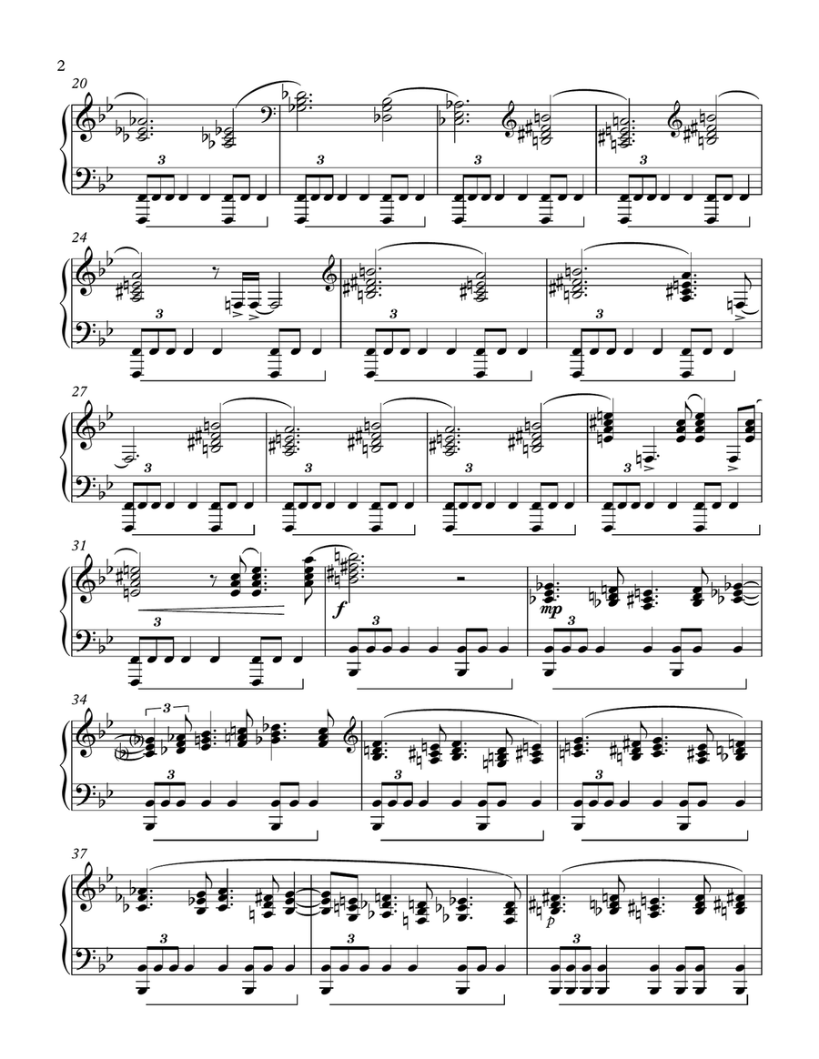 Mars, Bringer of War--revised version (piano solo) Piano Solo scores gallery preview page 2