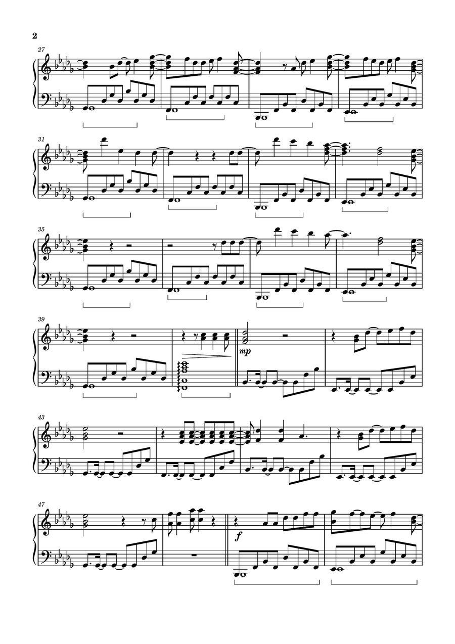 Cold Heart (pnau Remix) Easy Piano scores gallery preview page 2