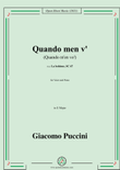 Puccini-Quando men vo(Quando m'en vo'),in E Major,from 'La bohème,SC 67',for Voice and Piano