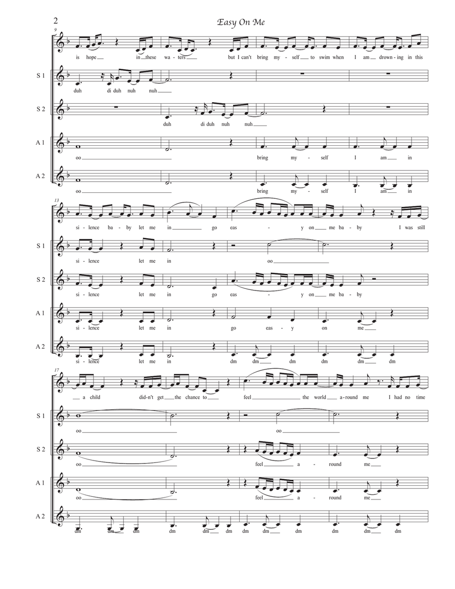 Easy On Me Easy On Me SSA scores gallery preview page 2