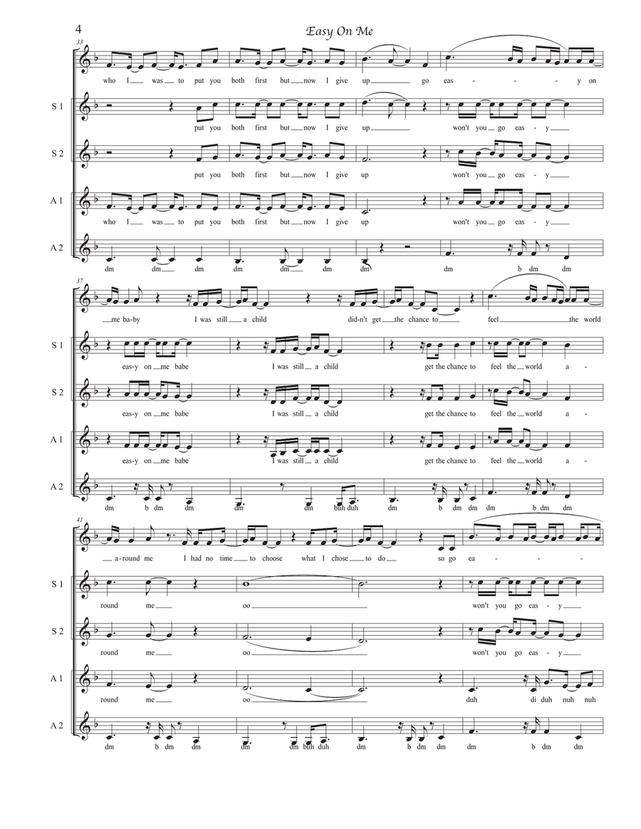 Easy On Me Easy On Me SSA scores gallery preview page 4