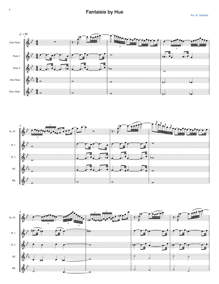 Fantaisie by Hue for Flute Choir Flute Choir scores gallery preview page 1