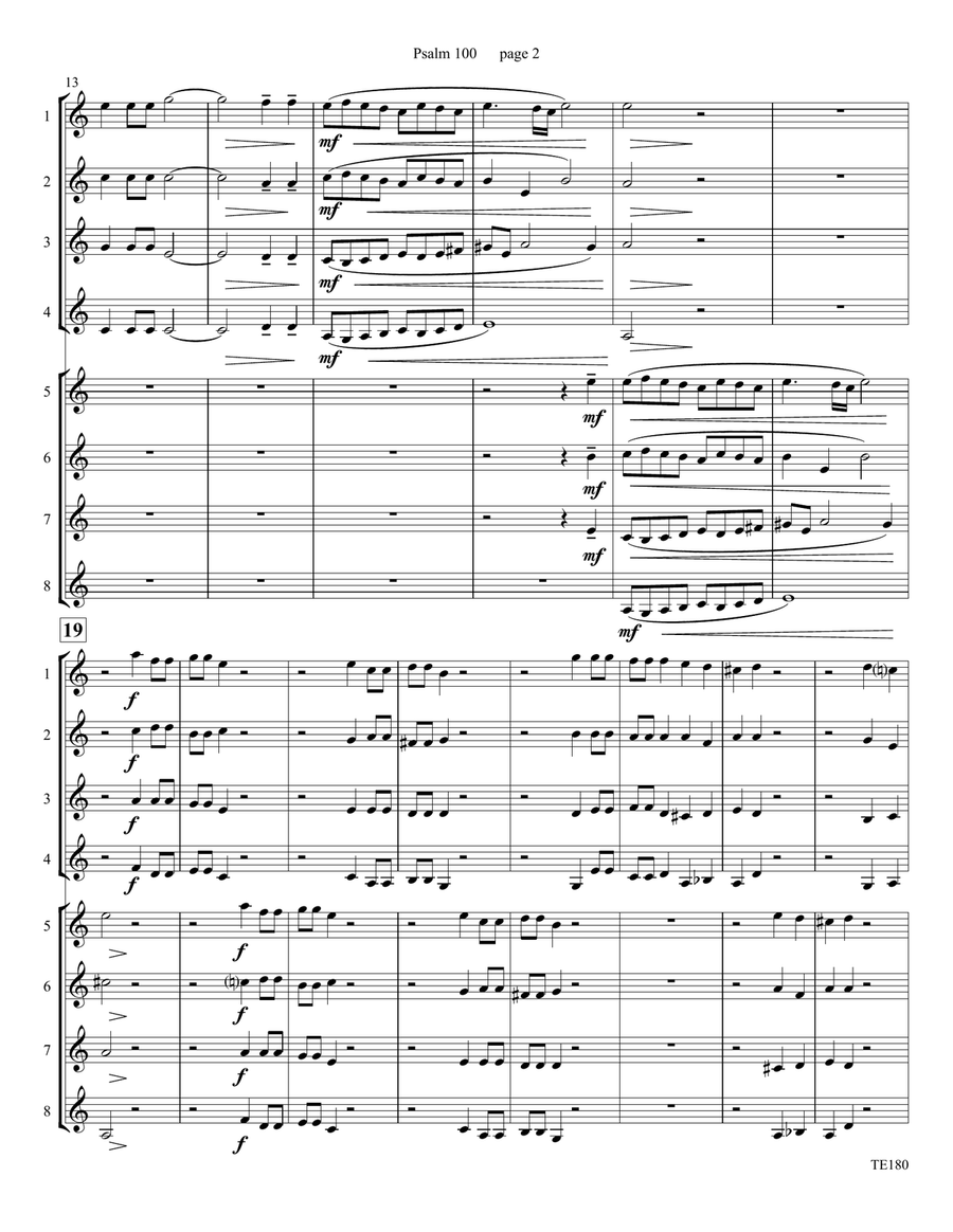 Psalm 100 for Trumpet Ensemble Trumpet scores gallery preview page 3