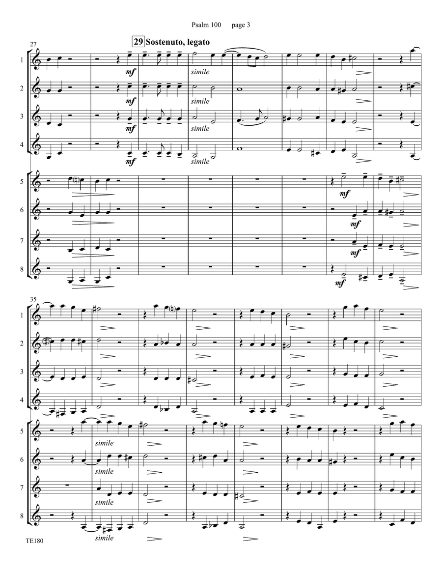 Psalm 100 for Trumpet Ensemble Trumpet scores gallery preview page 4