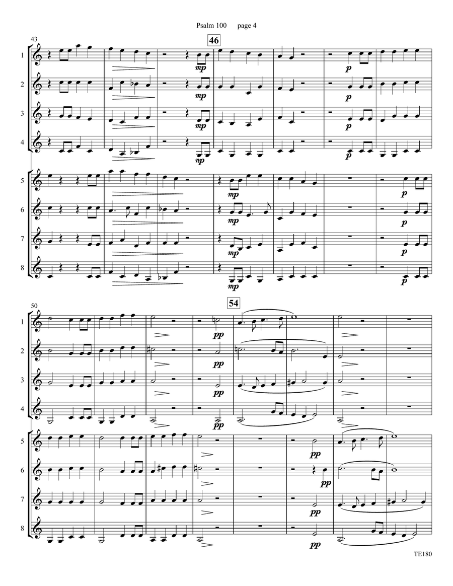 Psalm 100 for Trumpet Ensemble Trumpet scores gallery preview page 5