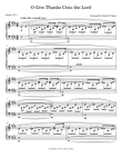 O Give Thanks Unto the Lord Piano Solo