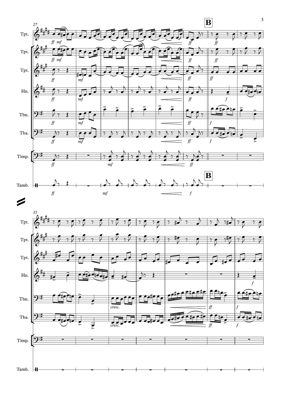Danse Russe Trepak from The Nutcracker Brass Ensemble scores gallery preview page 3