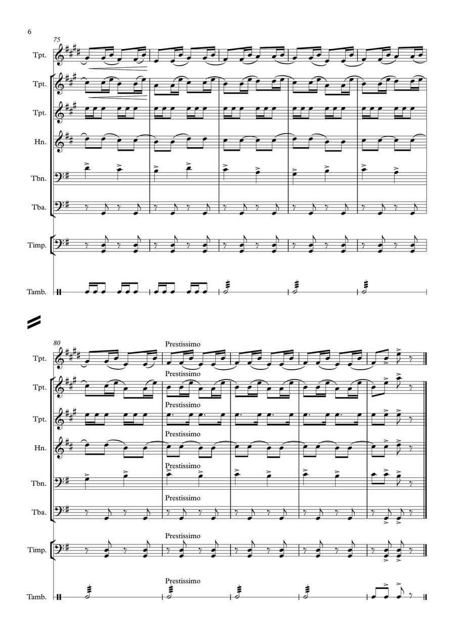Danse Russe Trepak from The Nutcracker Brass Ensemble scores gallery preview page 6