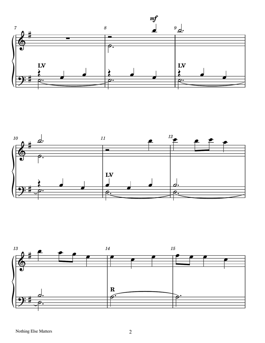 Nothing Else Matters - Score Only Handbell Choir scores gallery preview page 2